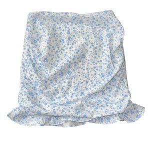Taylar Floral Ruffle Mini Skirt - Blue - Small